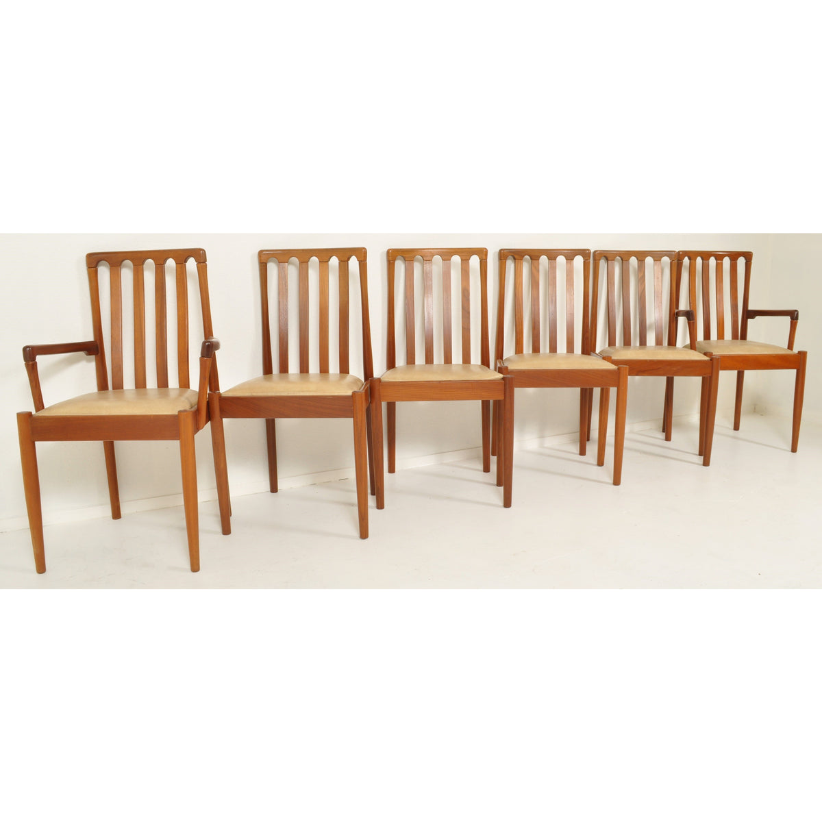 set of 6 midcentury modern danish teak dining chairs 1960s