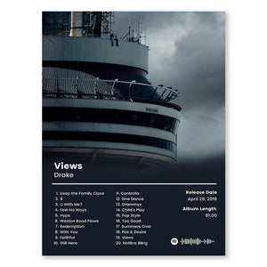 Drake Views Album Poster - Sky High Prints