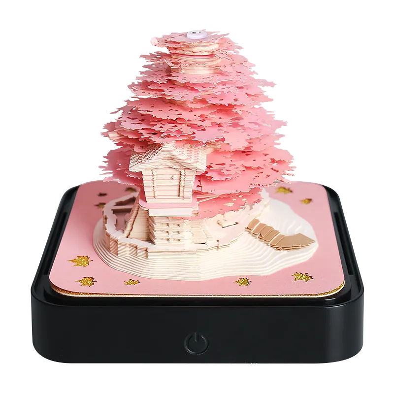 Omoshiroi Block 3D Notepad Sakura Treehouse 3D Calendar 2024 3D Memo Pad Block Notes Offices Paper Notes Christmas Birthday Gift