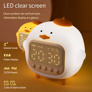 LED Time Display Night Light Cute Duckling Wake Up Volume Adjustable Alarm Clock - Adorelamp - Alarm Clock With Usb Port