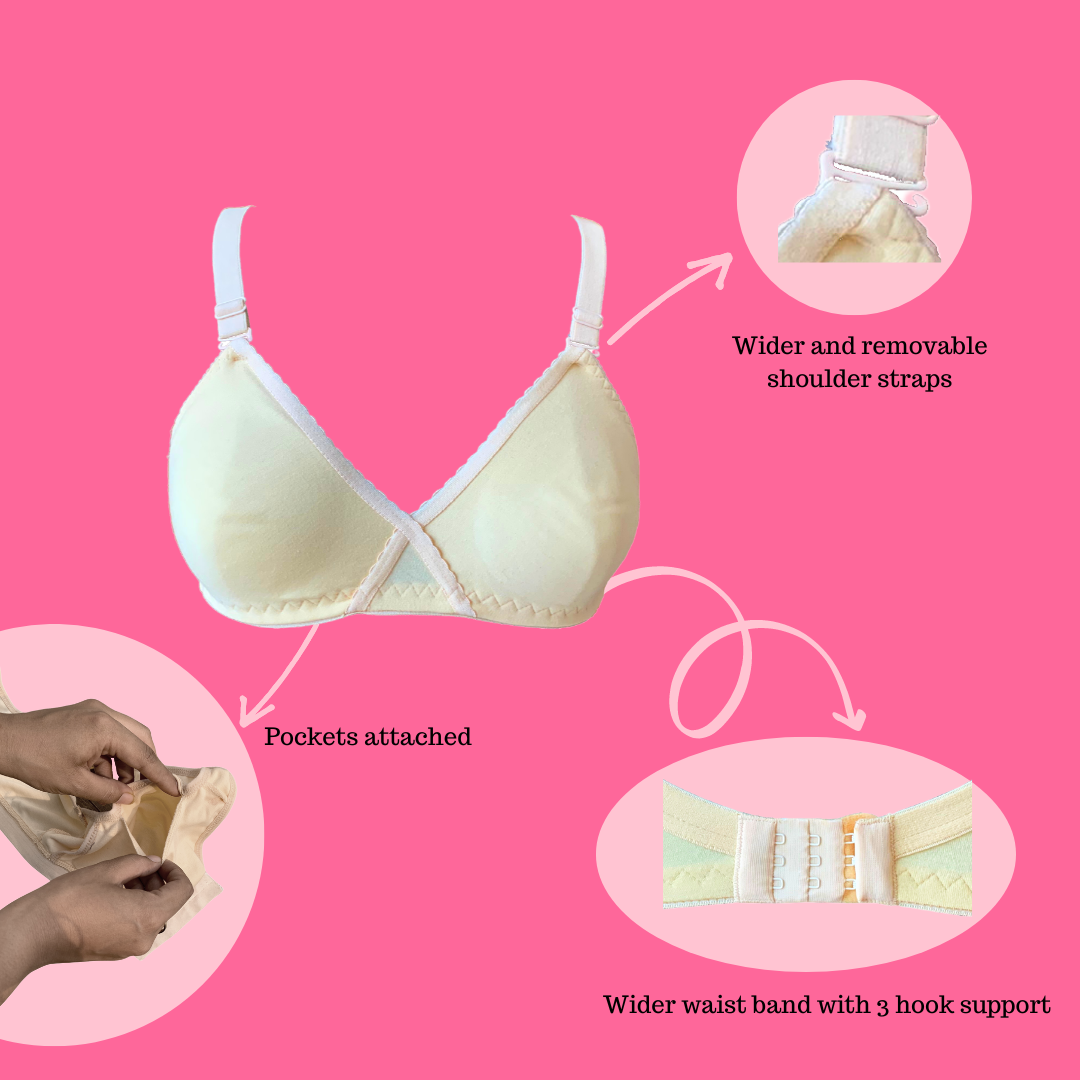  CYDREAM Women Wireless Front Closure Post Surgery  Compression Everyday Bras Mastectomy Support Bra
