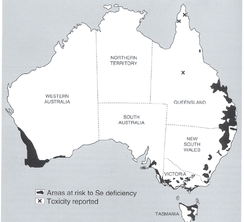 Selenium Map in Australia