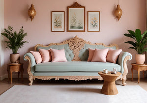 Aesthetic Design Solid Teak Wood Hand Crafted 3 Seater Single Sofa - Healsway