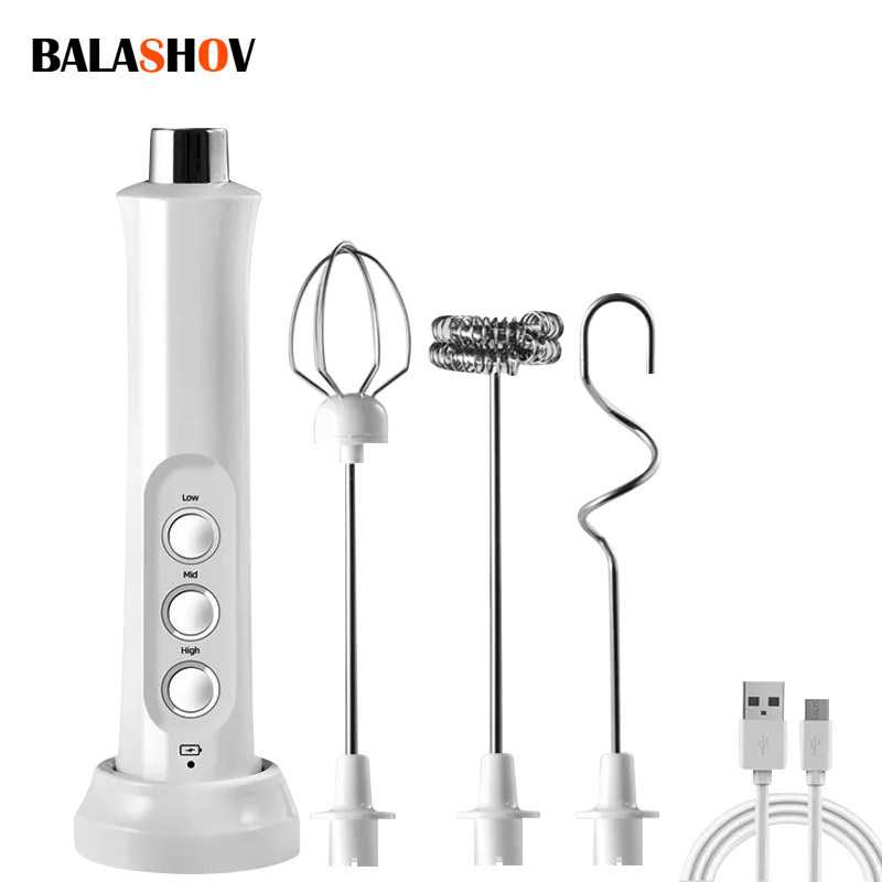 Portable Rechargeable Electric Milk Frother Foam Maker Handheld Foamer High Speeds Drink Mixer Coffee Frothing Wand