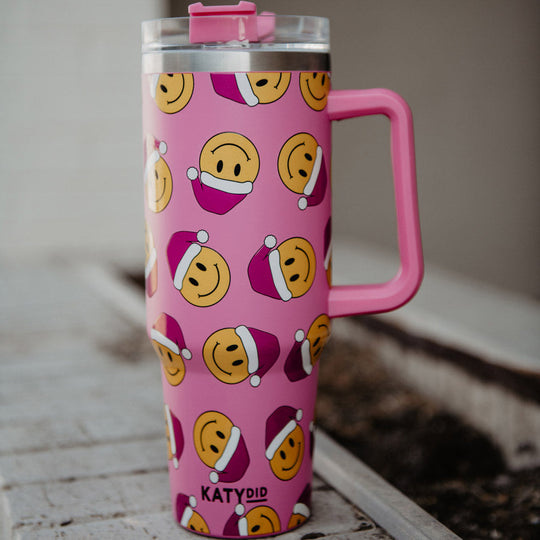 Gingerbread Men with Santa Hats Tumbler Cup Design