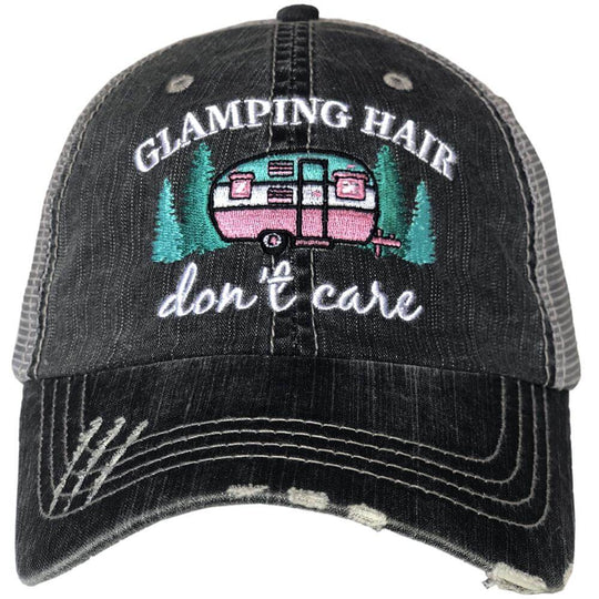 Camping Hats Camping Life Personalize Im a Happy Camper Camping Hair Dont  Care Unisex Distressed Trucker Caps Gifts RV -  Canada