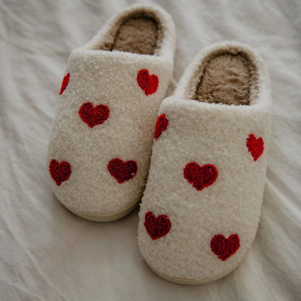 Valentine's Day Slippers | Fuzzy Hearts | Katydid Wholesale
