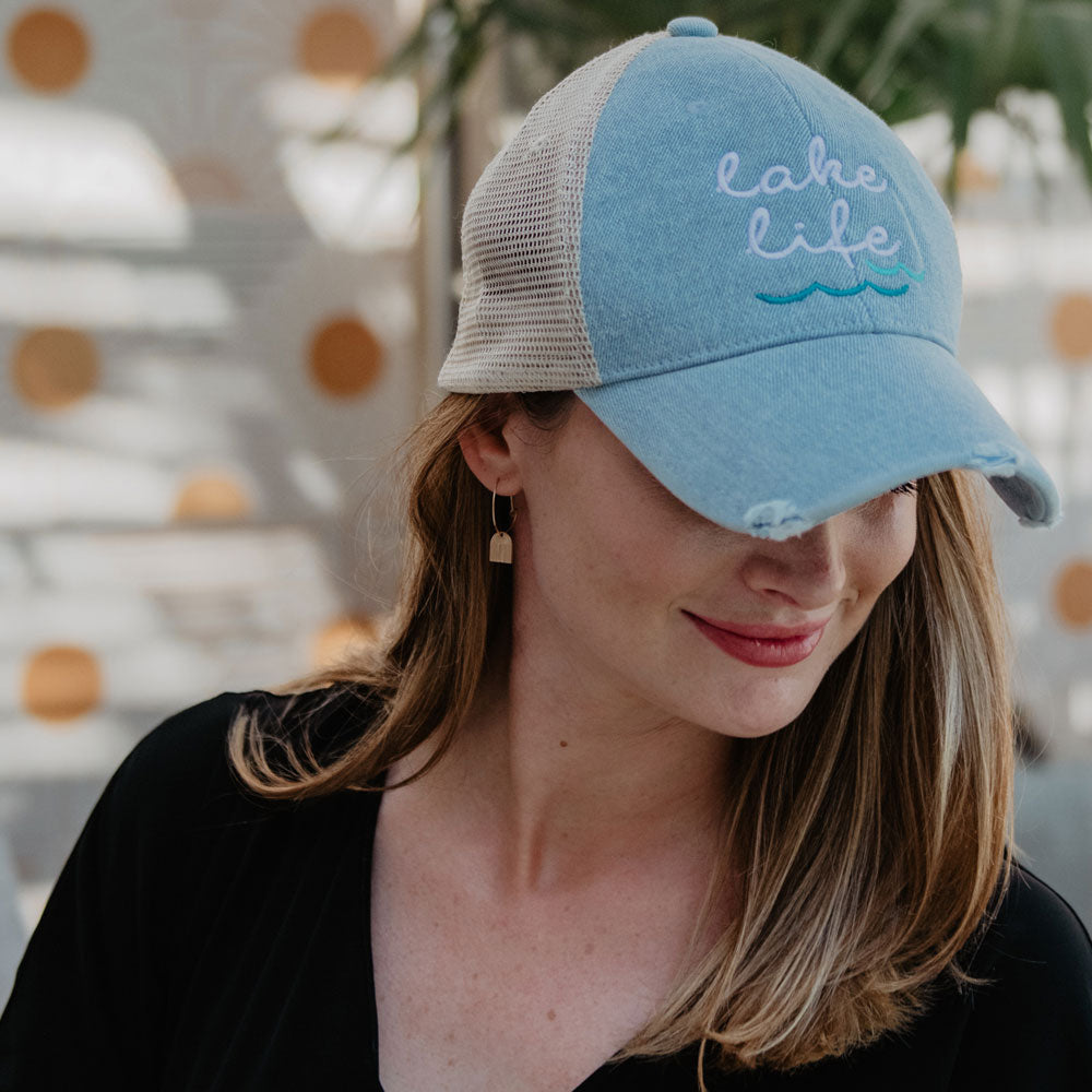 Lake Life Women's Denim Trucker Hat