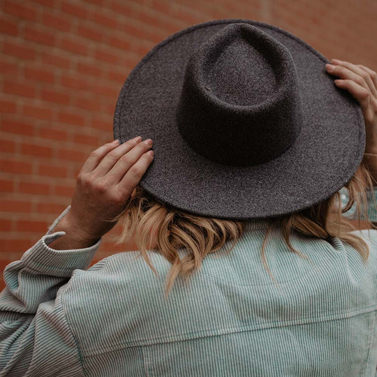 Light Pink Wide Brim Felt Hat for Women