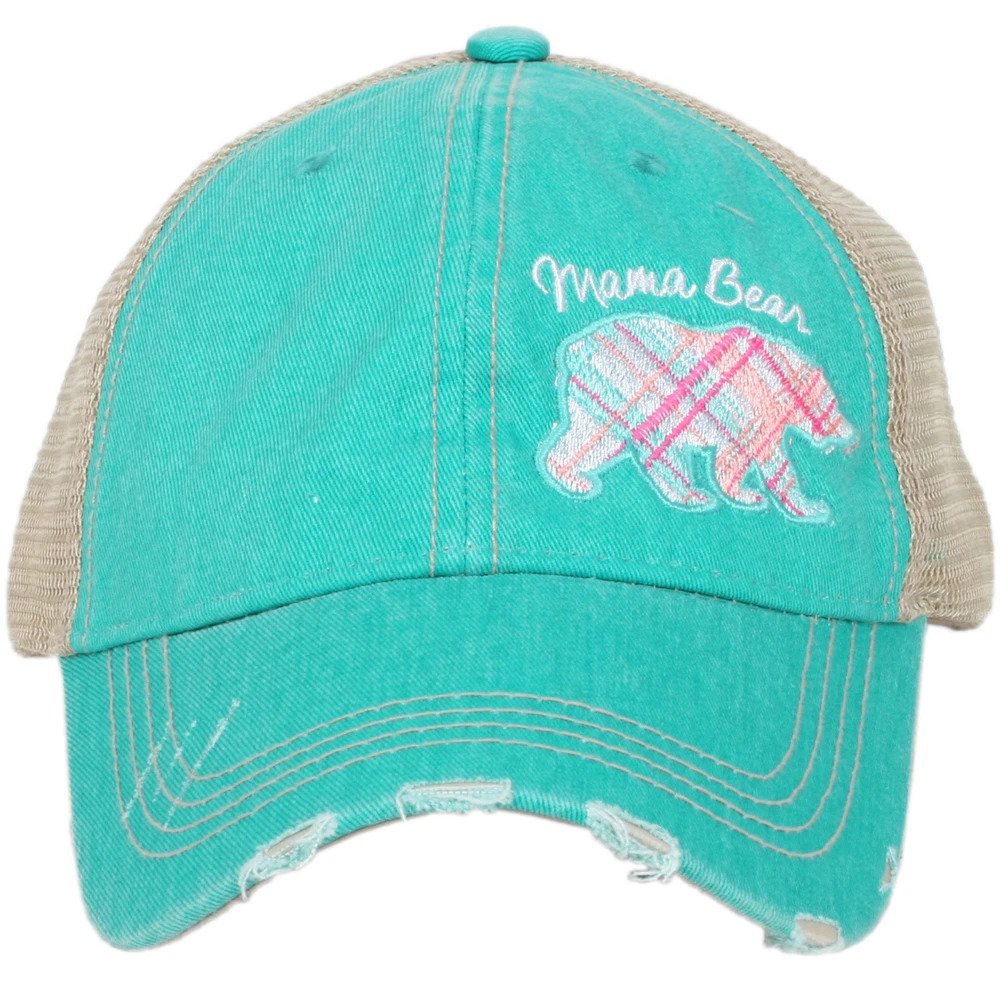 Mama Bear Pastel Plaid Wholesale Trucker Hats