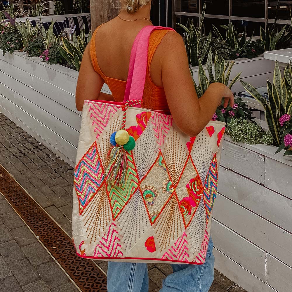 Diamond Design Beach Bag Tote