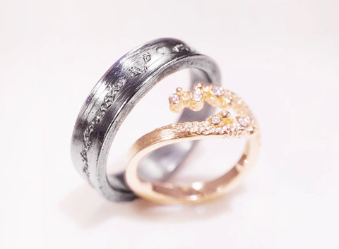 Chia Jewelry婚戒對戒訂製推薦分享，以流星雨夜空為設計主題，獨一無二屬於你們的故事婚戒