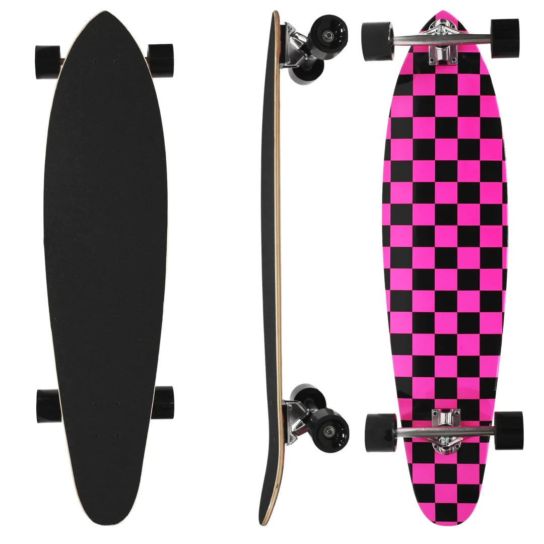 BLANK 40 Kicktail Complete Longboard Pink Checker