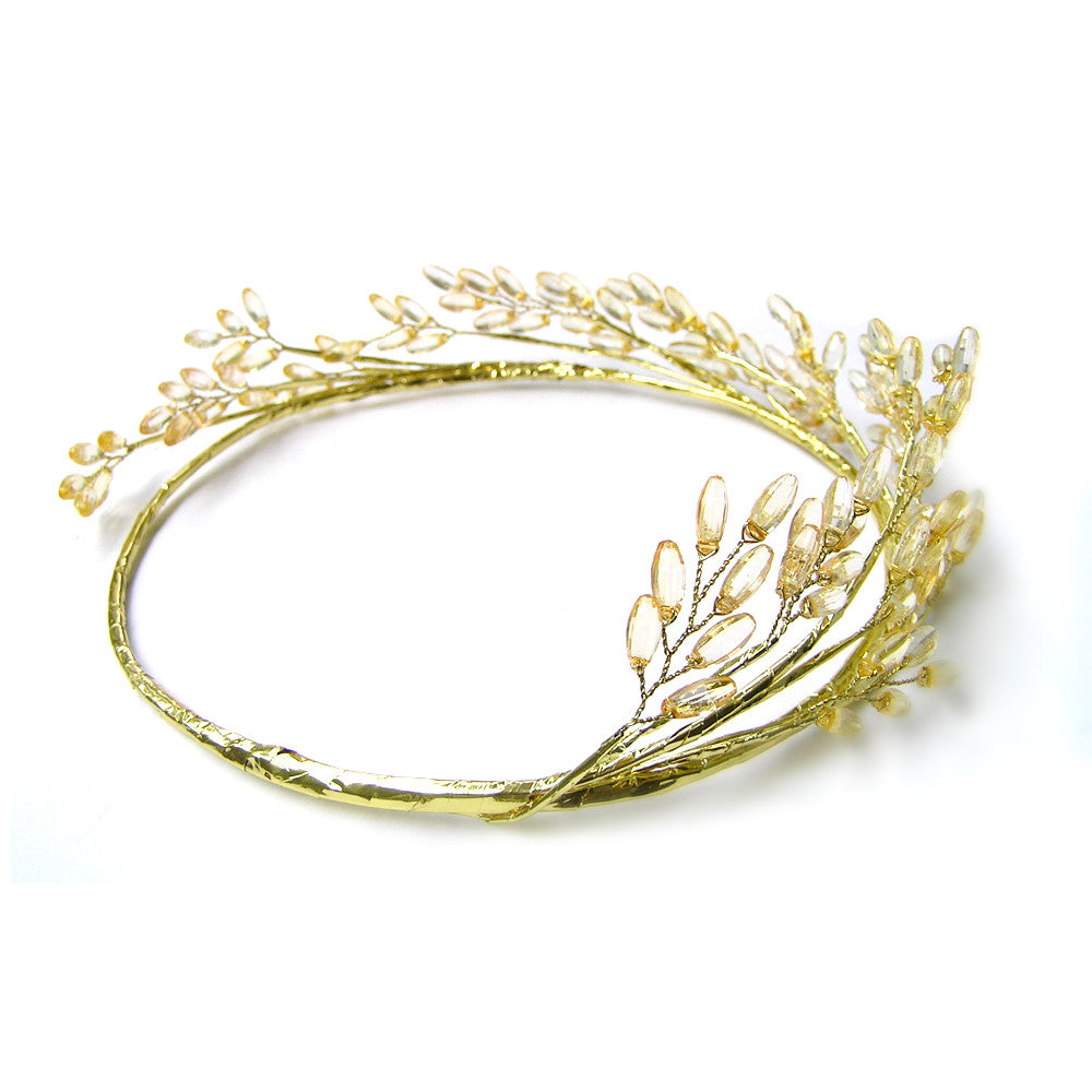 gold flower crown