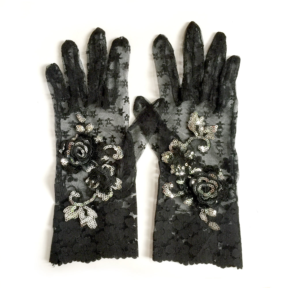 fancy black gloves