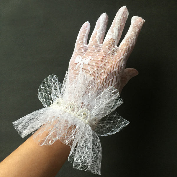 silver lace gloves