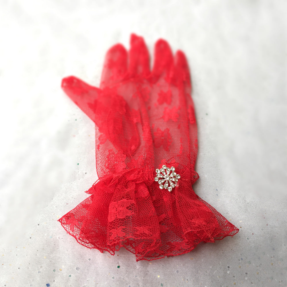 red wedding gloves