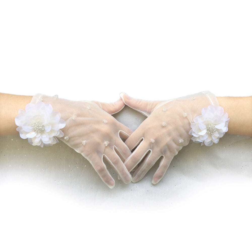 ivory wedding gloves