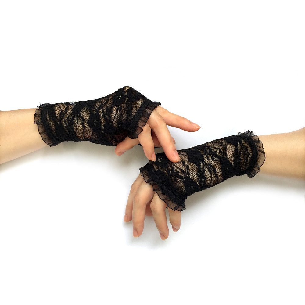 fingerless lace gloves women's