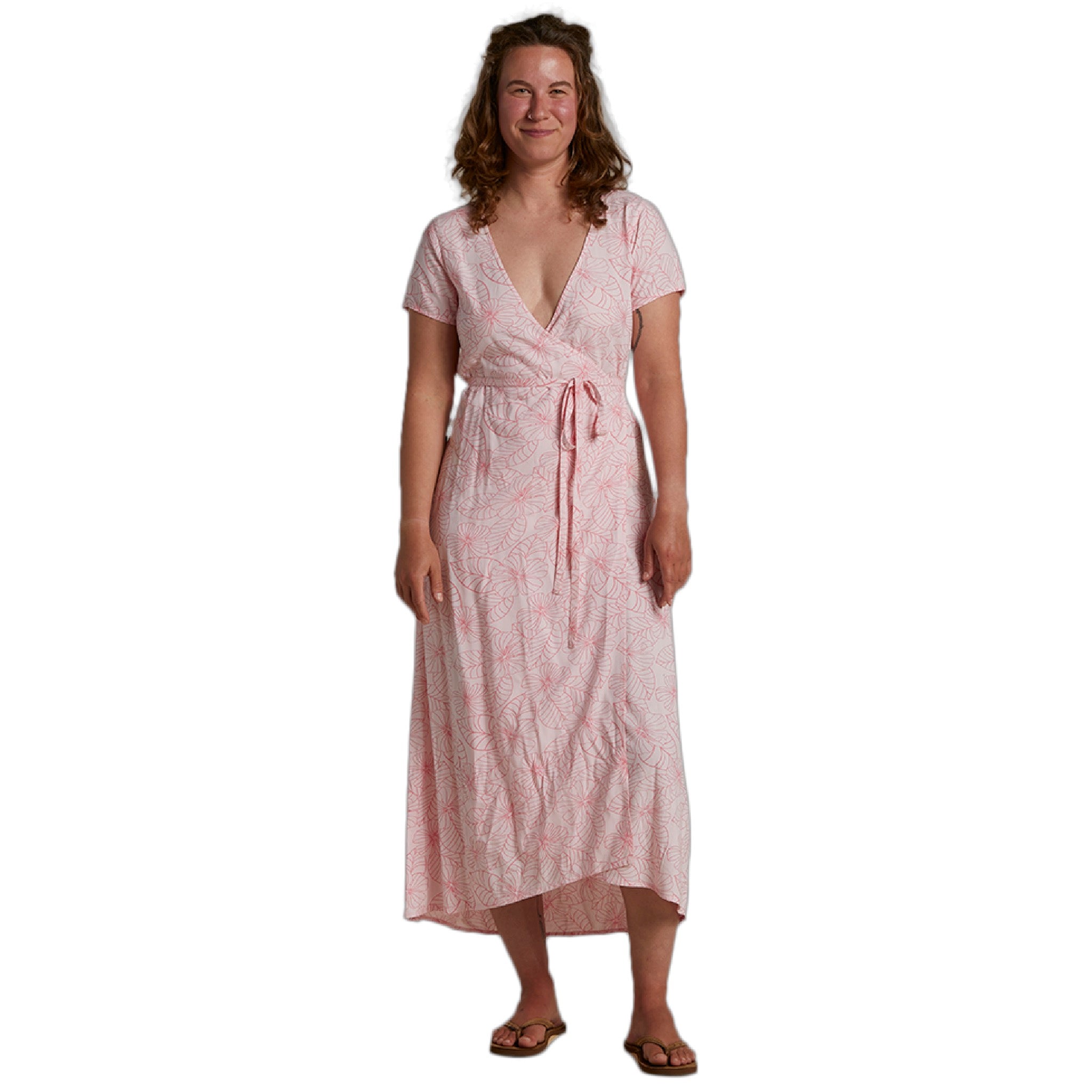 Womens Windward Wrap Dress - Aloha Pink