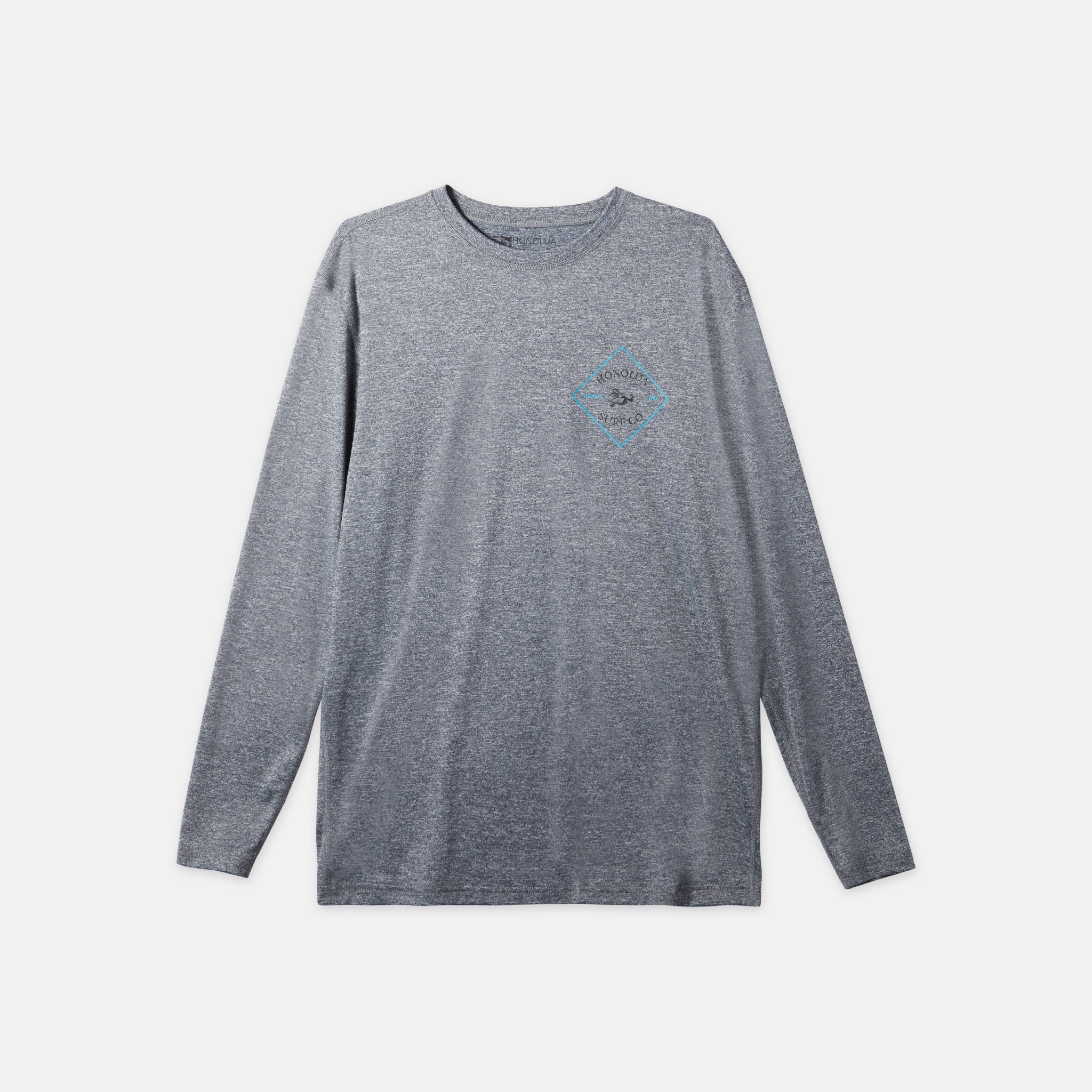 Mens Squared Up Long Sleeve Rashguard - Heather Grey