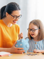 Mother and Daughter Savings Piggy Bank