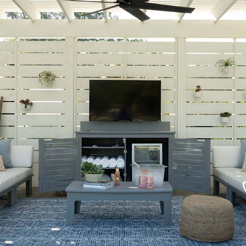 Mainstay Bar Credenza with a TV on the patio