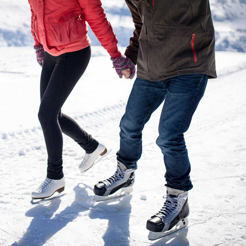 Ice skating outdoors