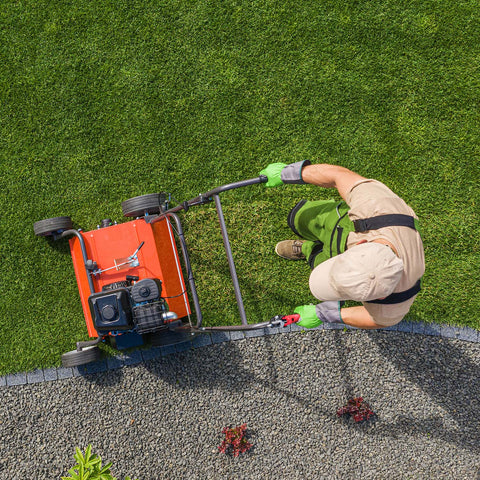 Aerating the lawn
