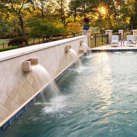 Water features in a pool