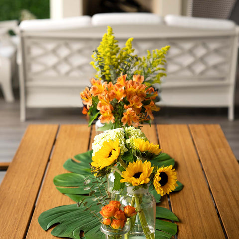 Floral decor on a table