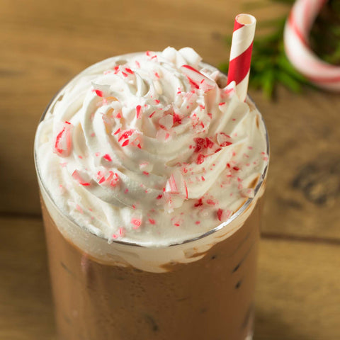 Peppermint mocha drink with whipped cream