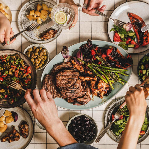 Food set up for a barbeque party