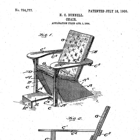 diagram of the original Adirondack chair
