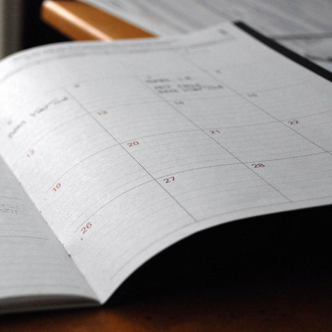 Calendar opened to plan out your next adventure