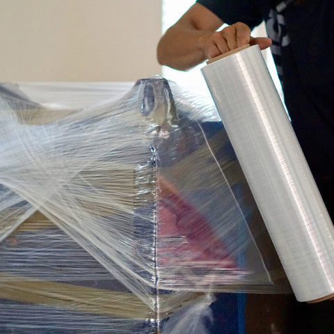 plastic wrapping furniture for storage