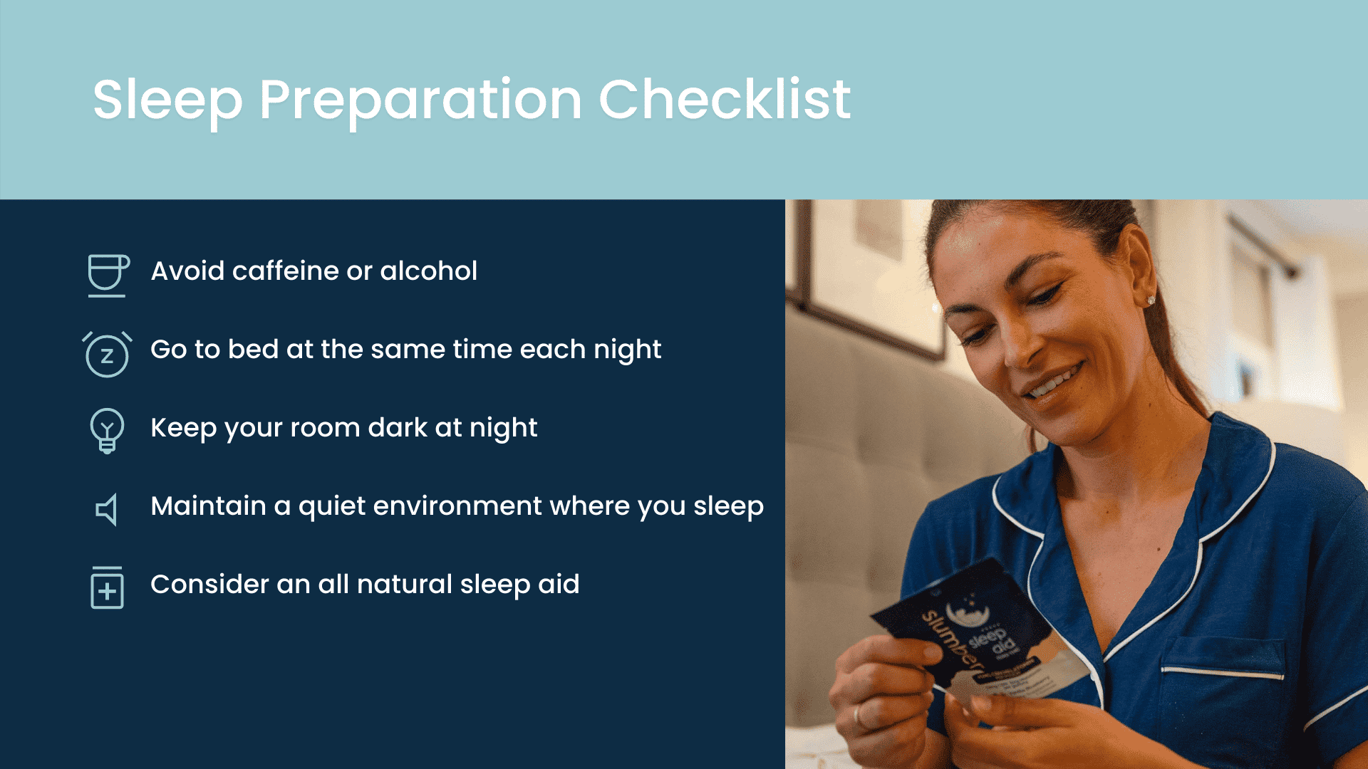 Sleep preparation checklist.