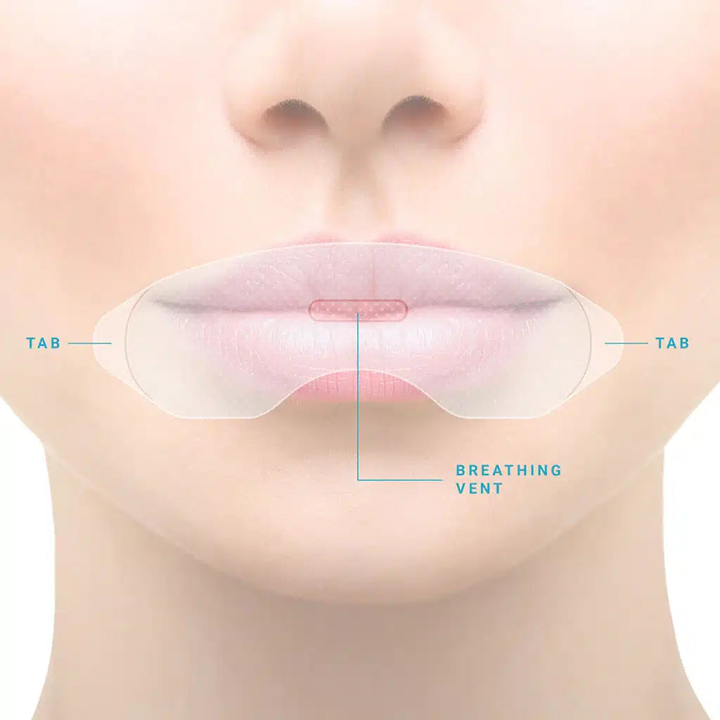 mouth tape piece on a woman