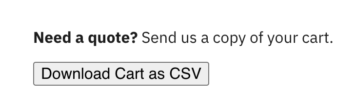 Download Cart as CSV button