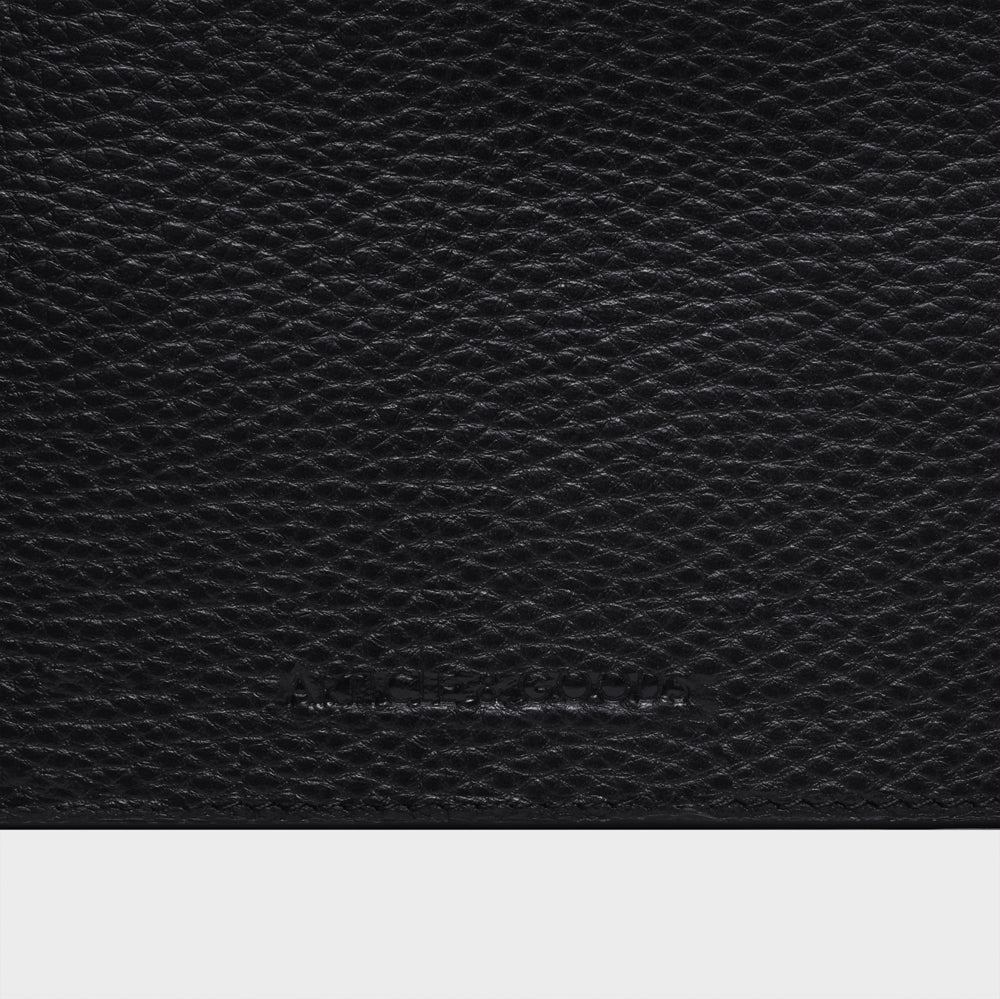 Large Clear Pocket Album  Black Pebble Grain Leather – Graphic Image