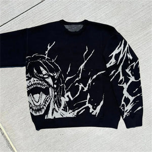 Eren's Tatakae Mode Inspired Cotton Sweater - Yuwaku Anime Store