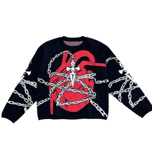 Chrollo's Heart on Kurapika Chains HxH Sweater - Yuwaku Anime Store