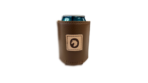 custom leather branded koozie