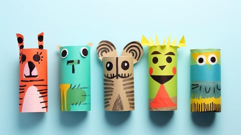 Crafting animals with toilet paper