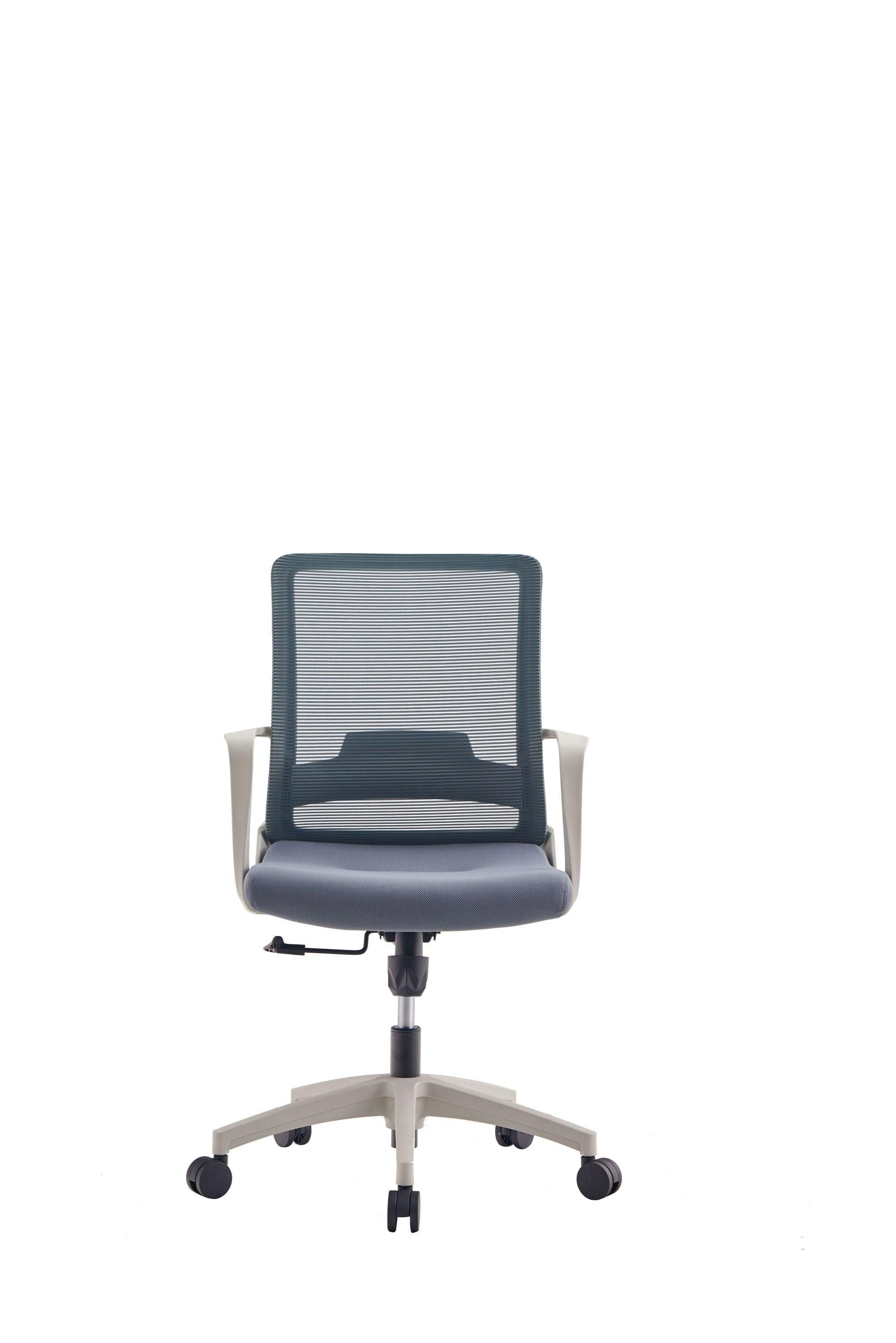 Brynn Swivel Adjustable Height Fixed Armrest Office Chair Smokey Oak and White