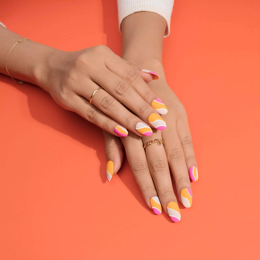 Neon Swirl Trending Presson Nails Set