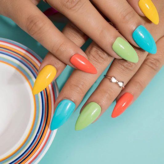 All the way Rainbow Presson Nails Set