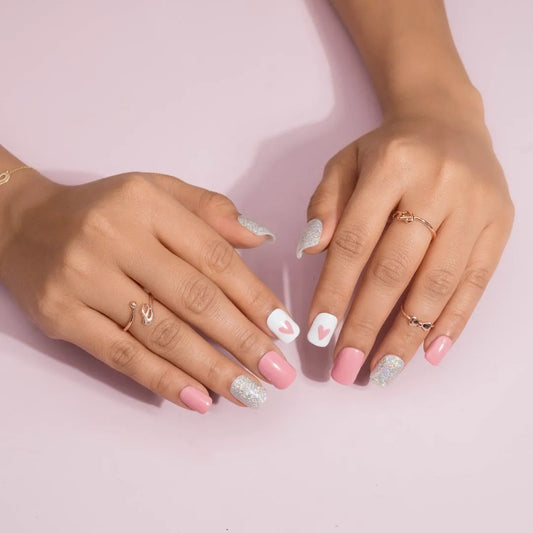 Cute Pink Artificial Presson Nails