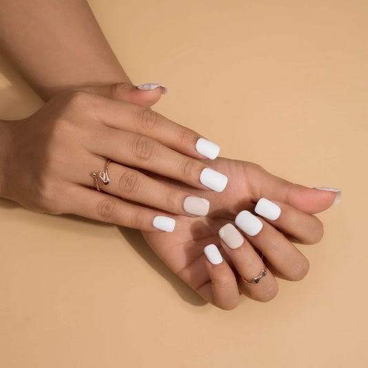 Matte Nude Heart Presson Nails Set