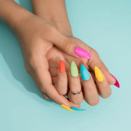 All the way Rainbow Presson Nails Set